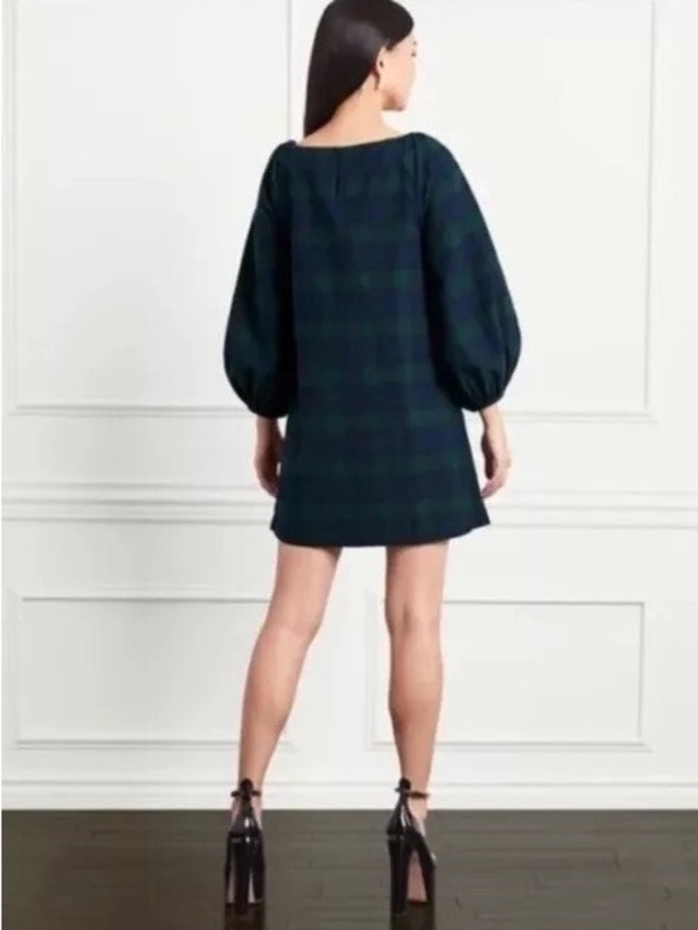 NWT Hill House Araminta Mini Dress Stewart Tartan plaid print Sz L - Picture 3 of 7